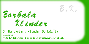 borbala klinder business card